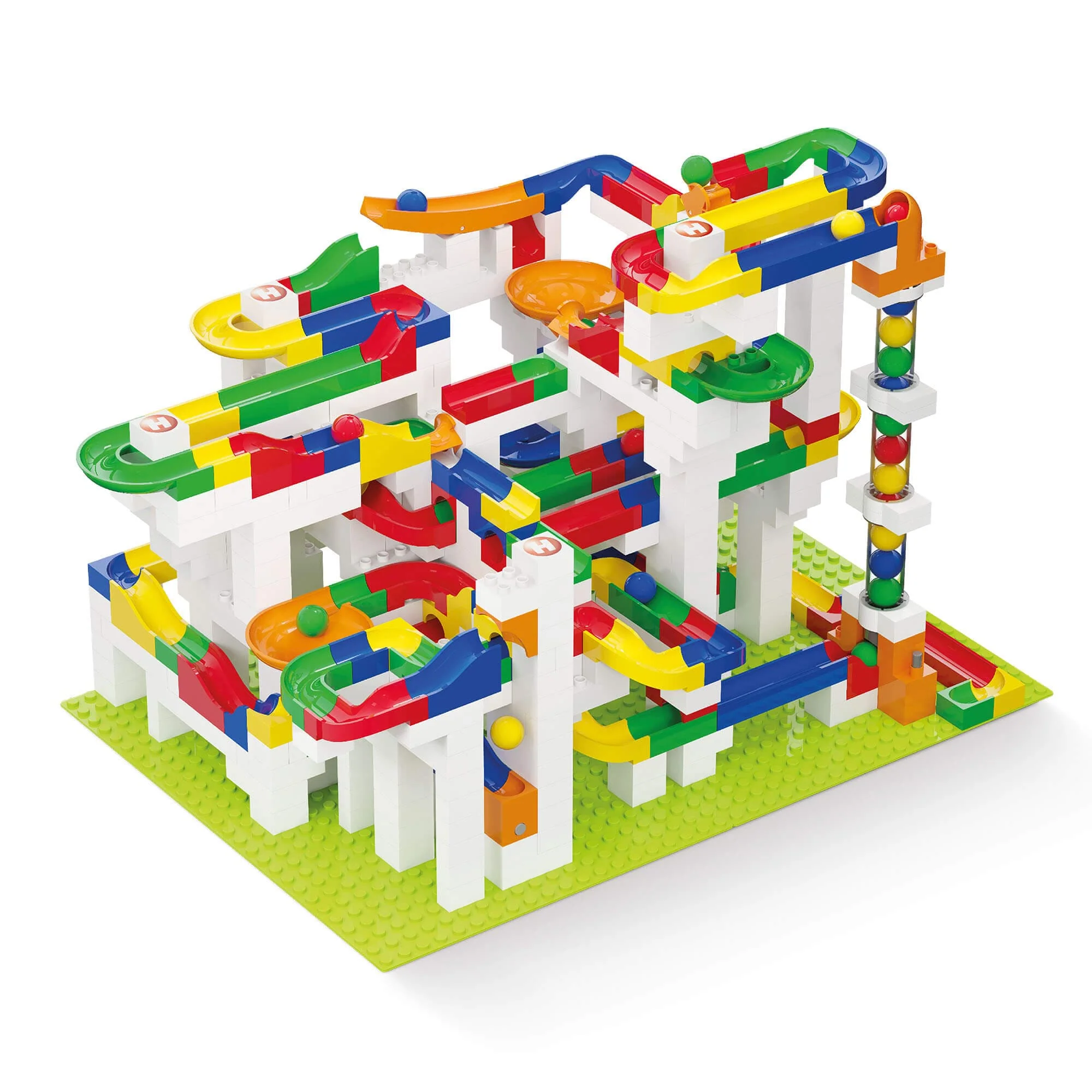 Hubelino Mega Building Box Set with Marble Run Pieces