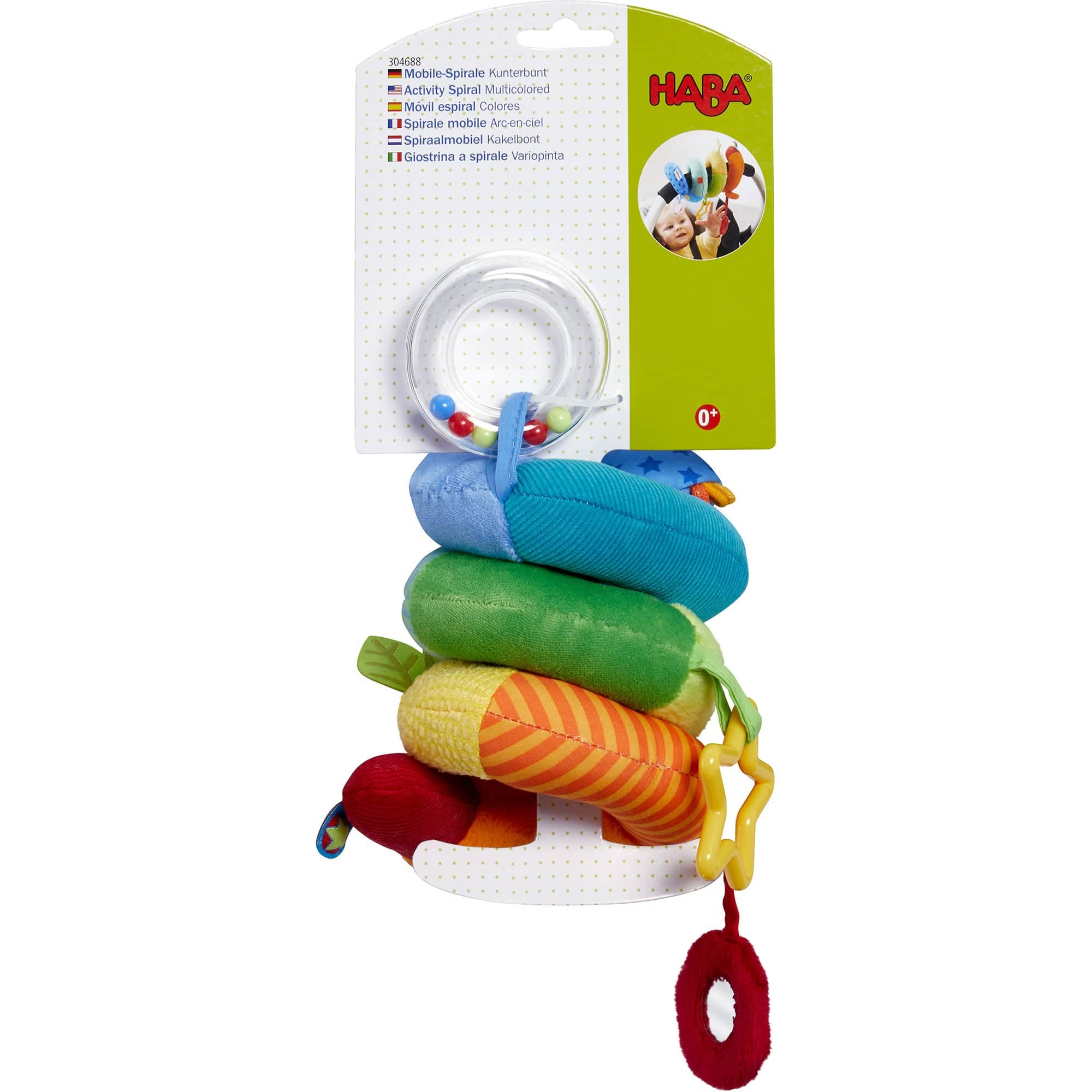 Rainbow Activity Spiral Stroller and Car Seat Toy for Babies