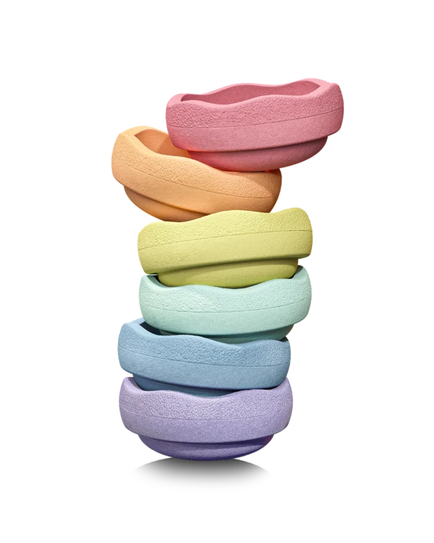 Stapelstein Original Rainbow Balance and Stepping Stones Set
