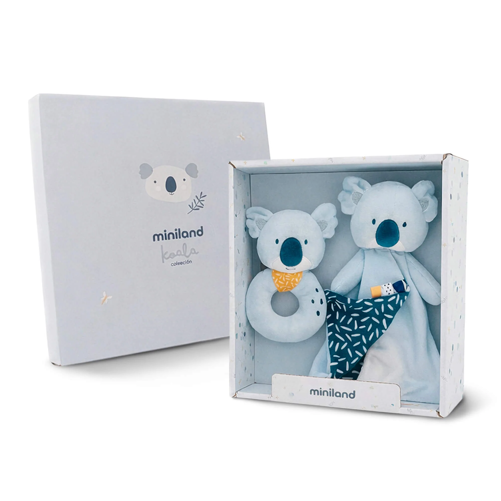 Miniland Koala Baby Gift Set with Soft Lovey and Rattle