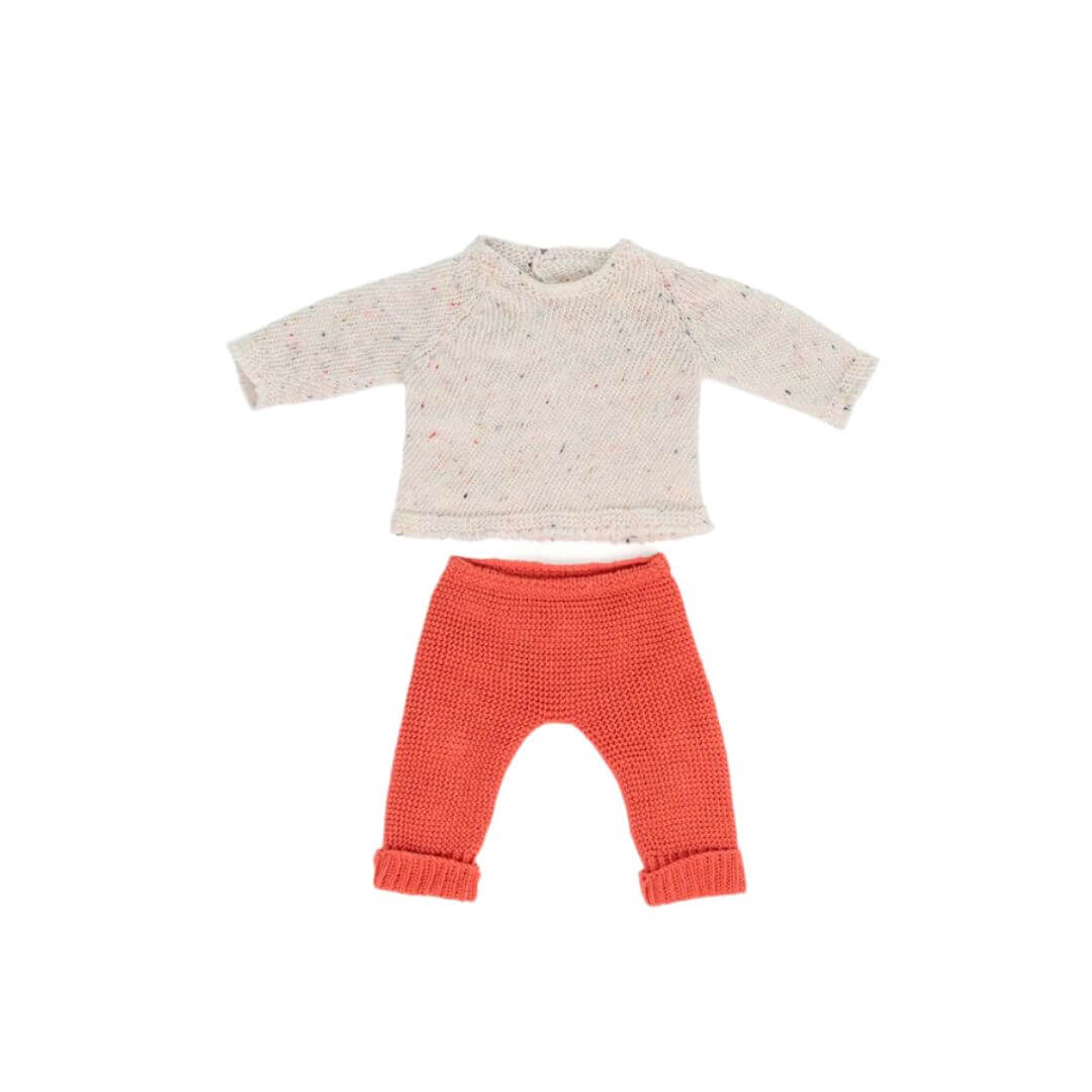 Miniland Sweater & Red Pants Set for 15" Knit Dolls