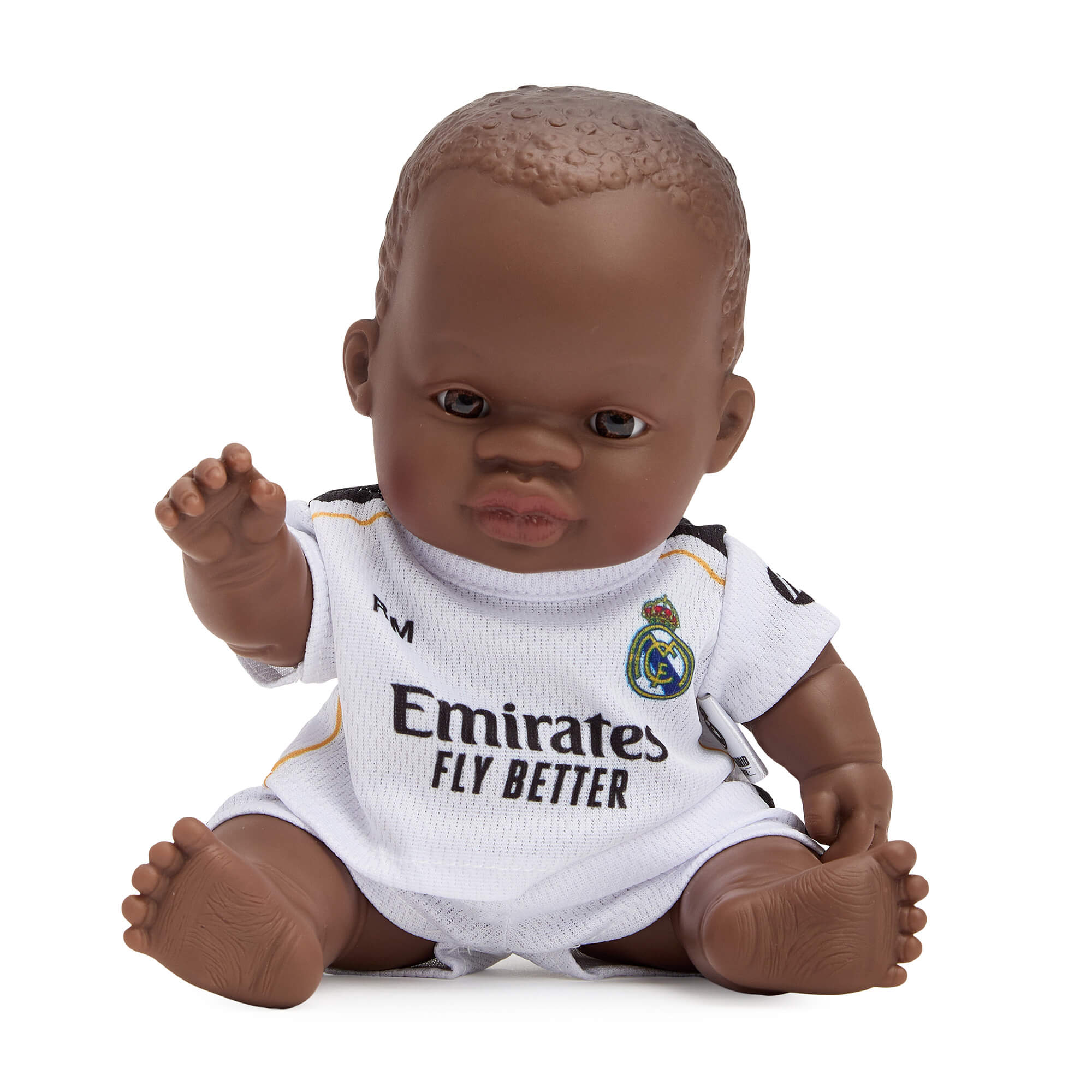 Miniland Real Madrid African Boy Soccer Doll for Little Fans