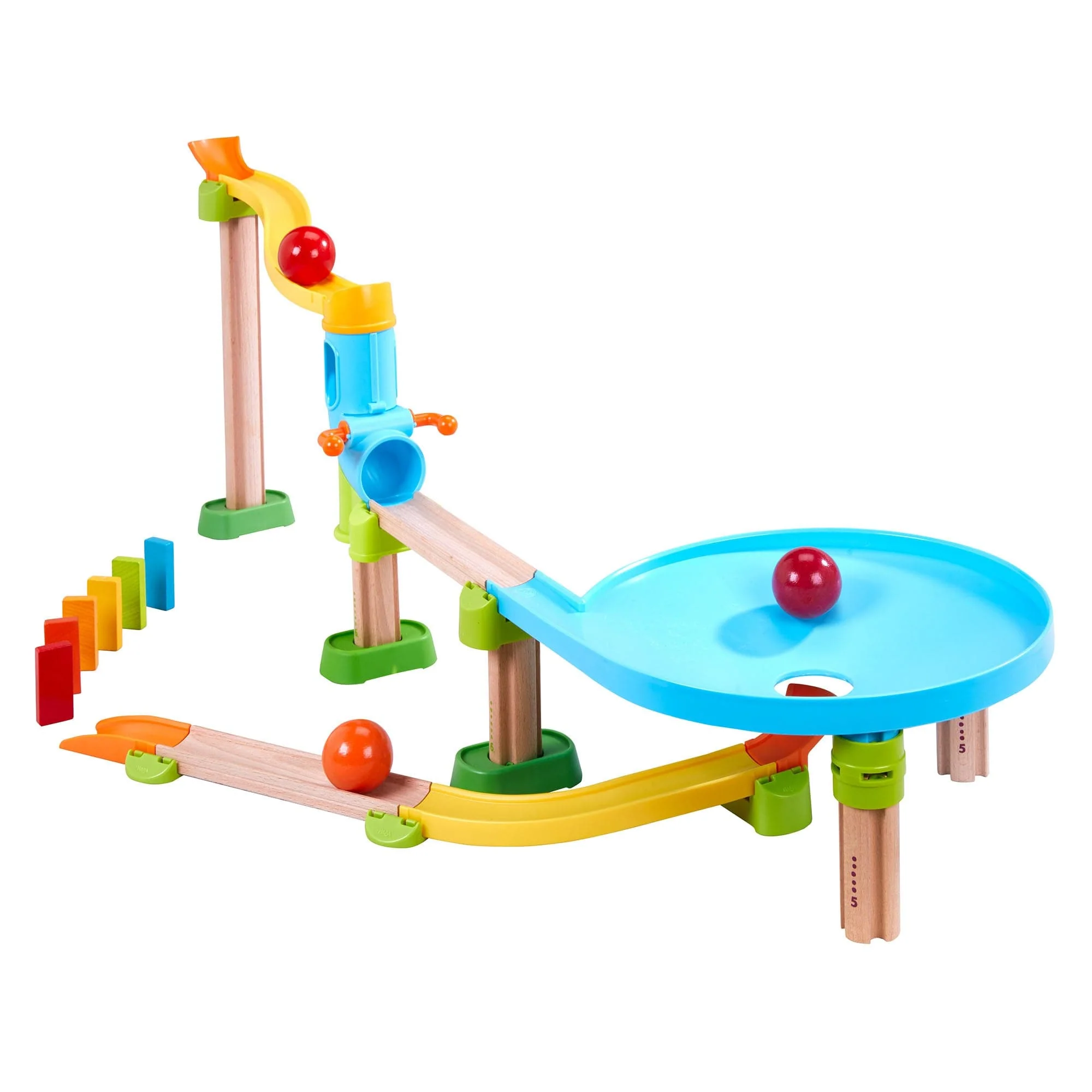 Kullerbu Traffic Jam Ball Track Set with Dominoes and Funnel