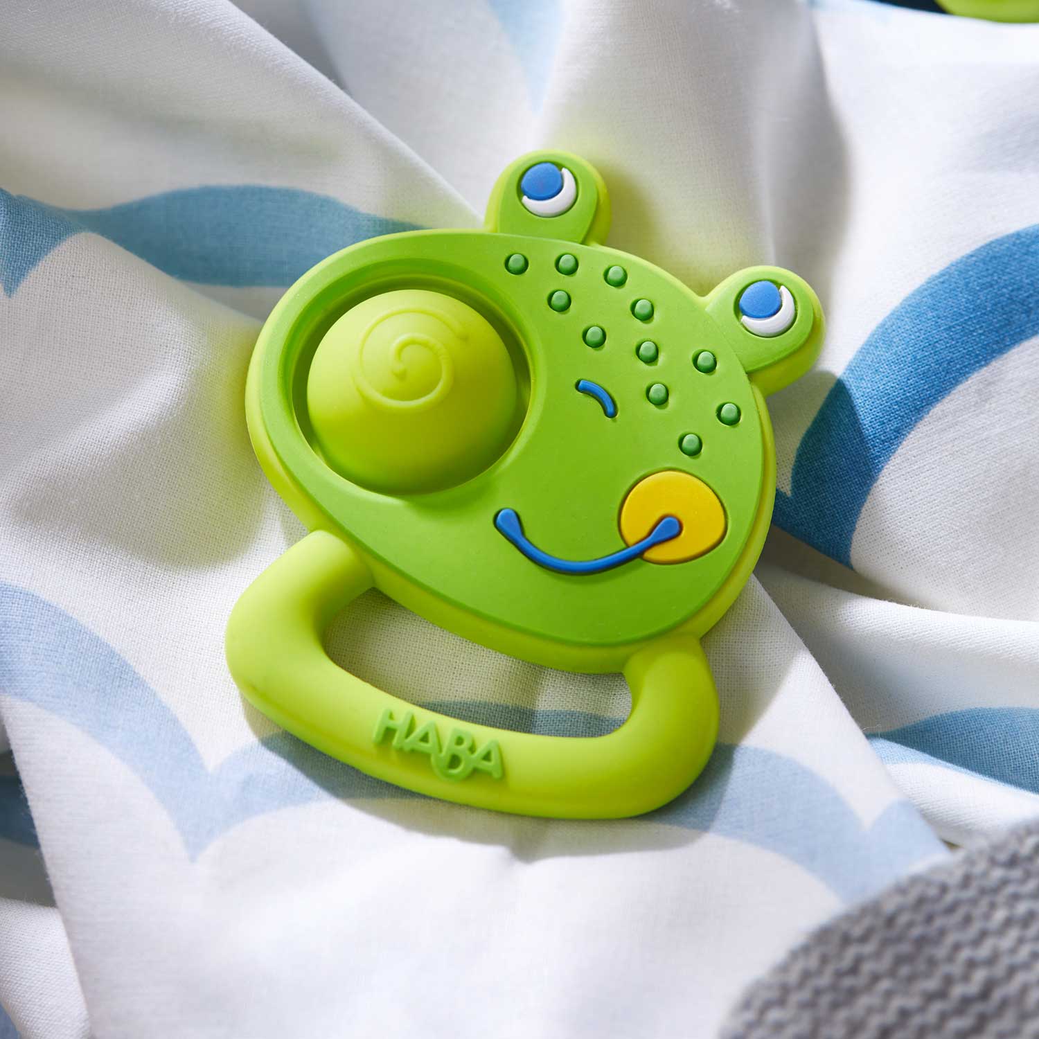 Popping Frog Silicone Teething Toy for Chewing and Grabbing