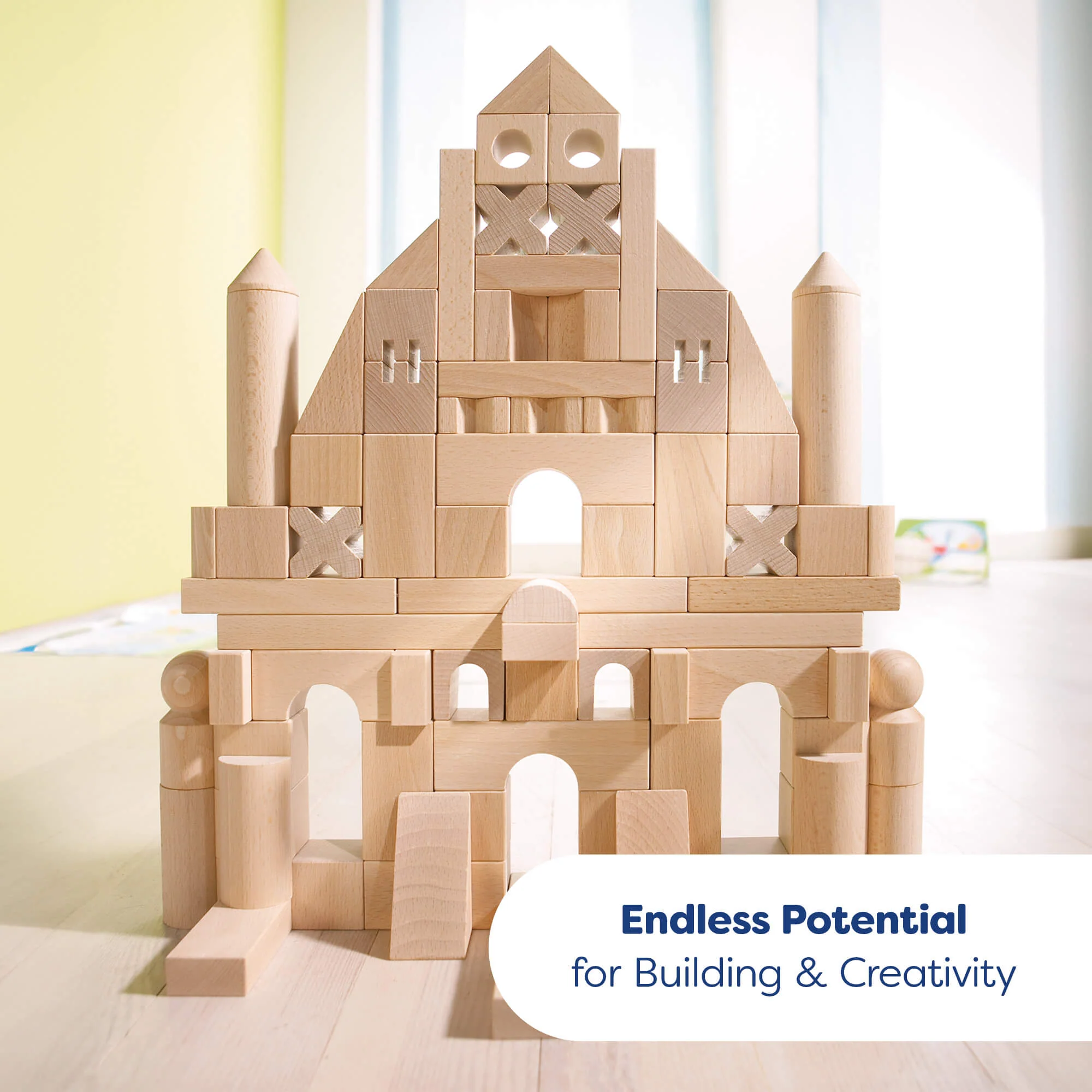 HABA Wooden Building Blocks 102 Piece Extra Large Starter Set for Toddlers