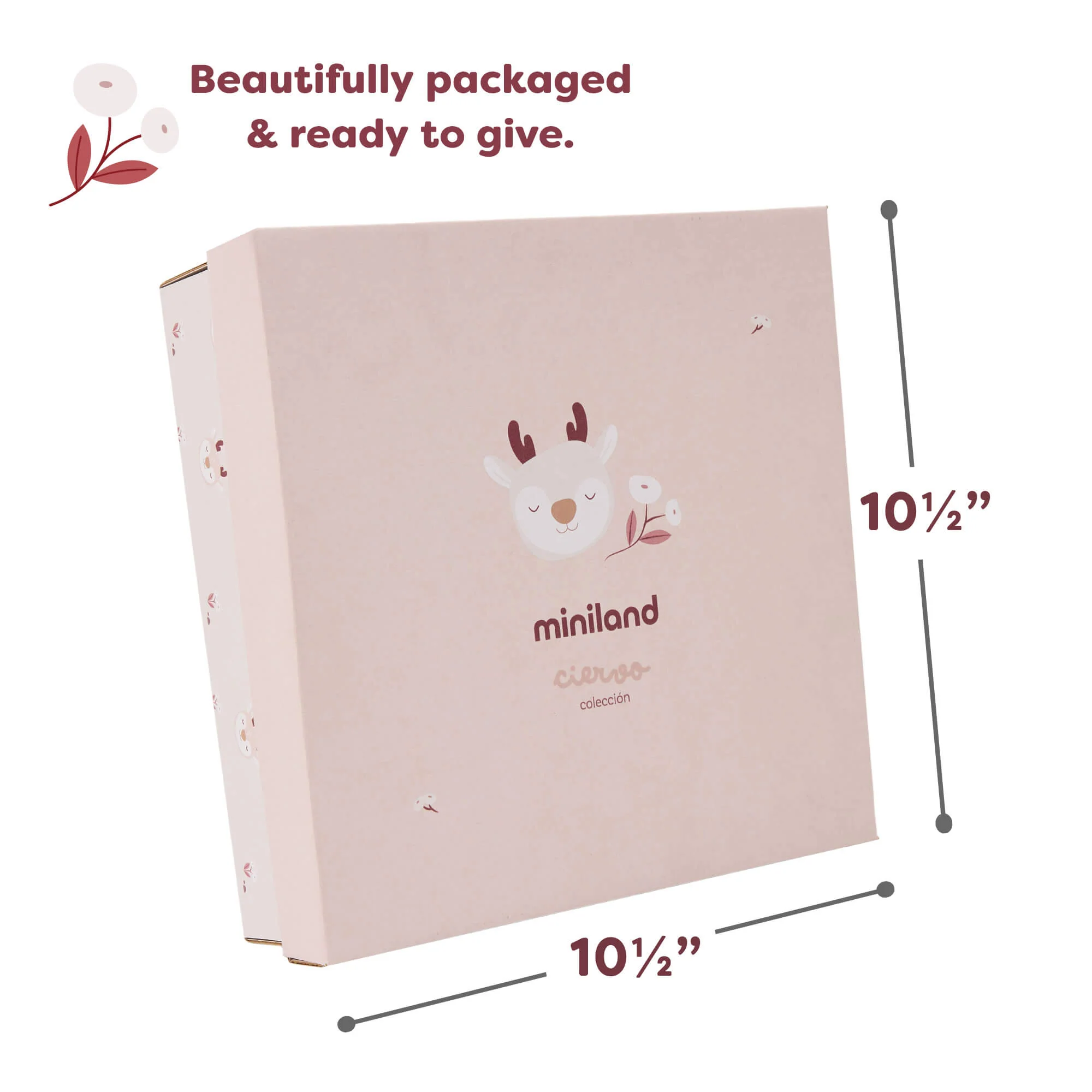 Miniland Baby Gift Set Baby Deer Plush with Matching Rattle