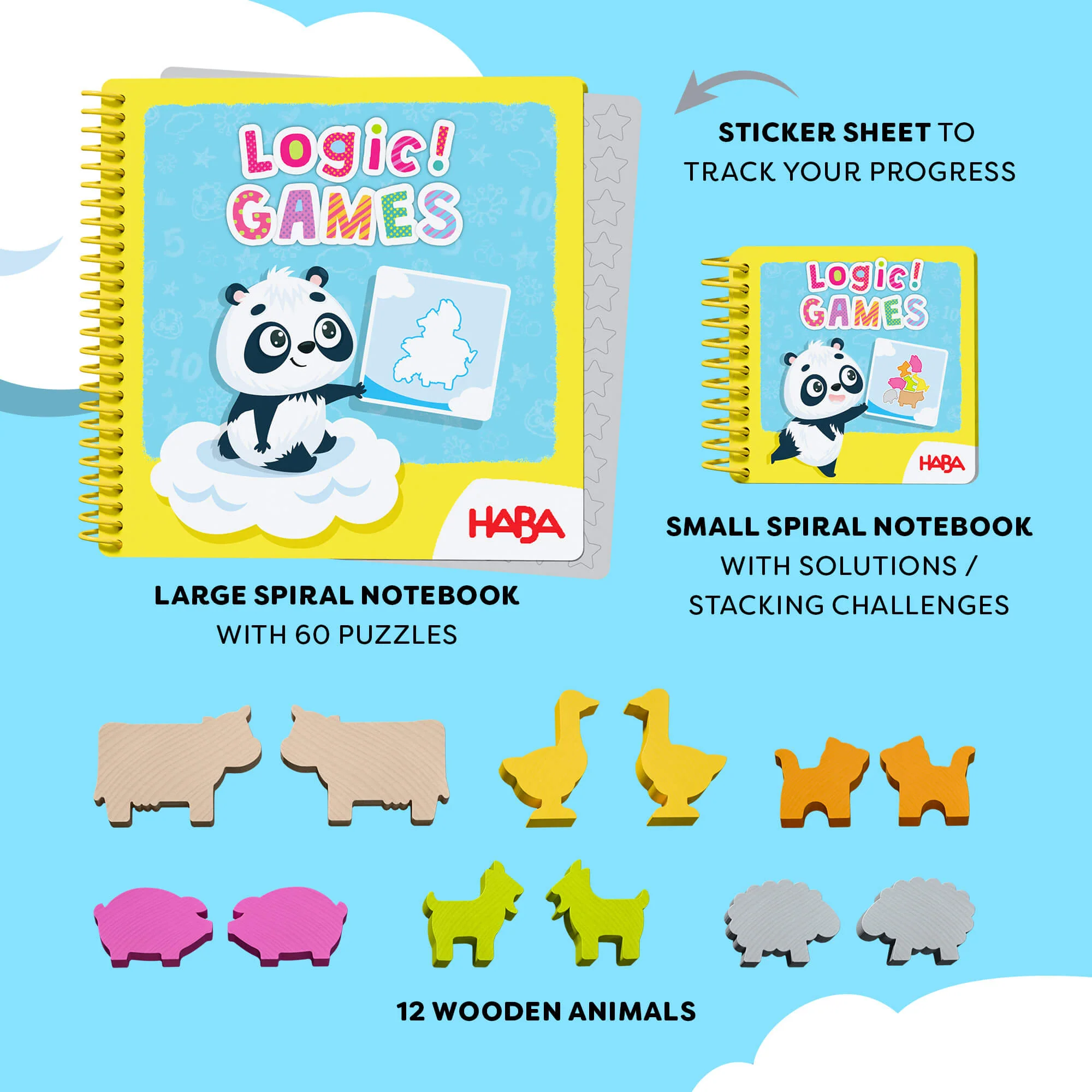 Logic GAMES Bao's Cloudland Wooden Puzzle and Stacking Game