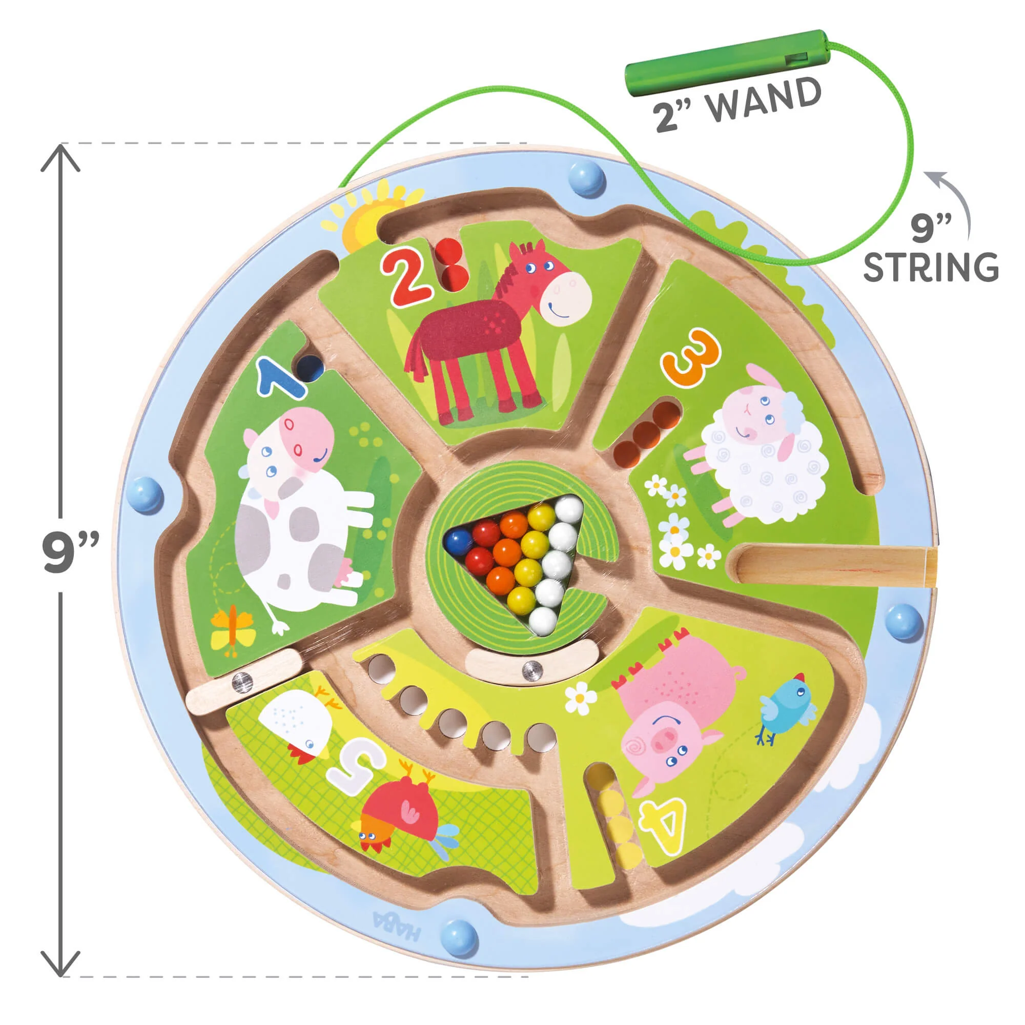 Number Maze Magnetic Game for Toddlers with Tethered Wand