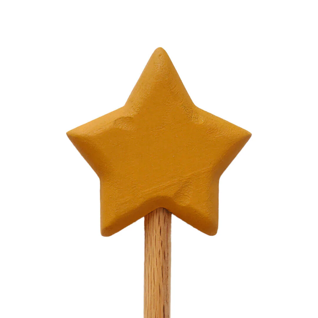 Wooden Star Wand for Dress-Up and Storytelling