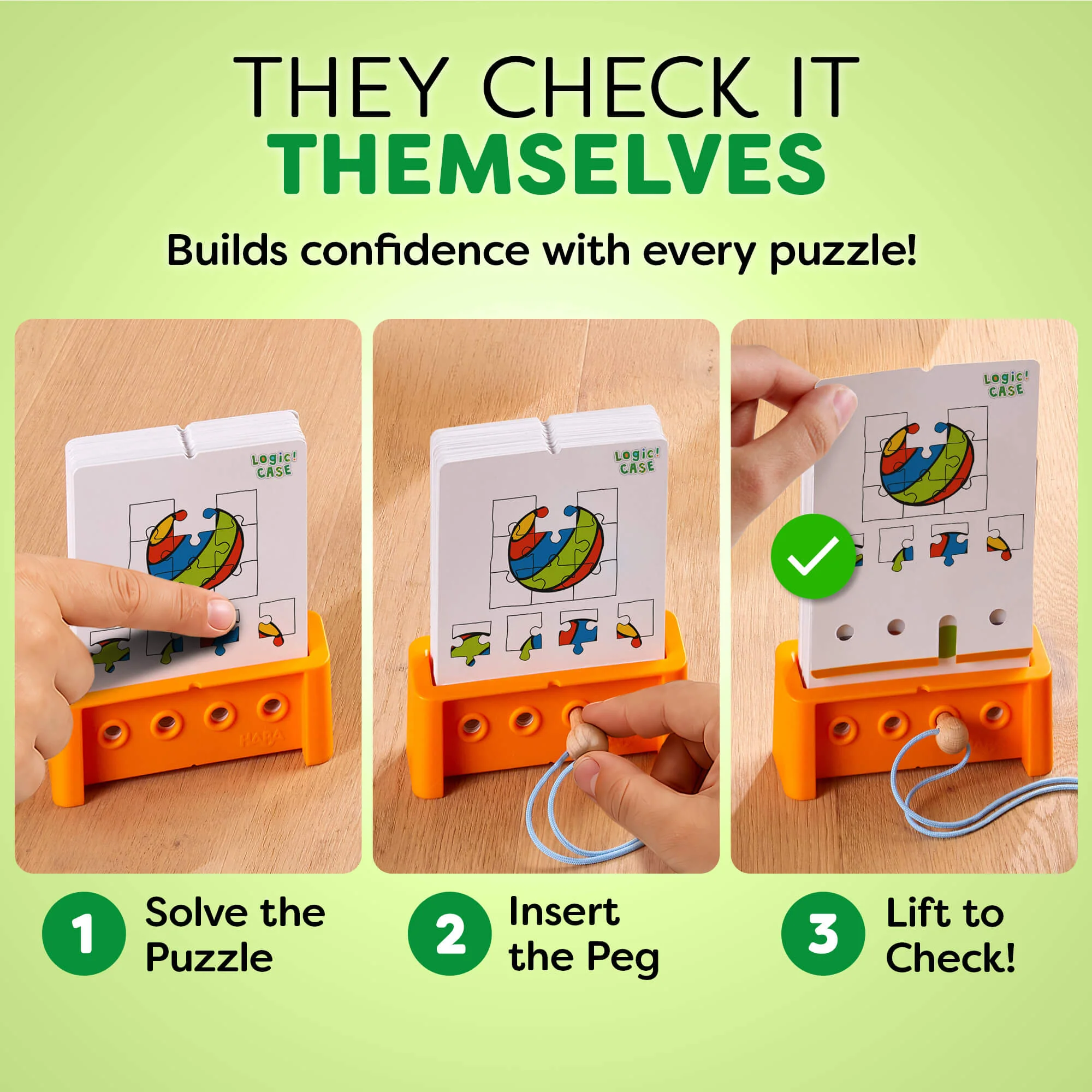 Logic! CASE 5+ Starter Set Self-Check Puzzle Game for Ages 5
