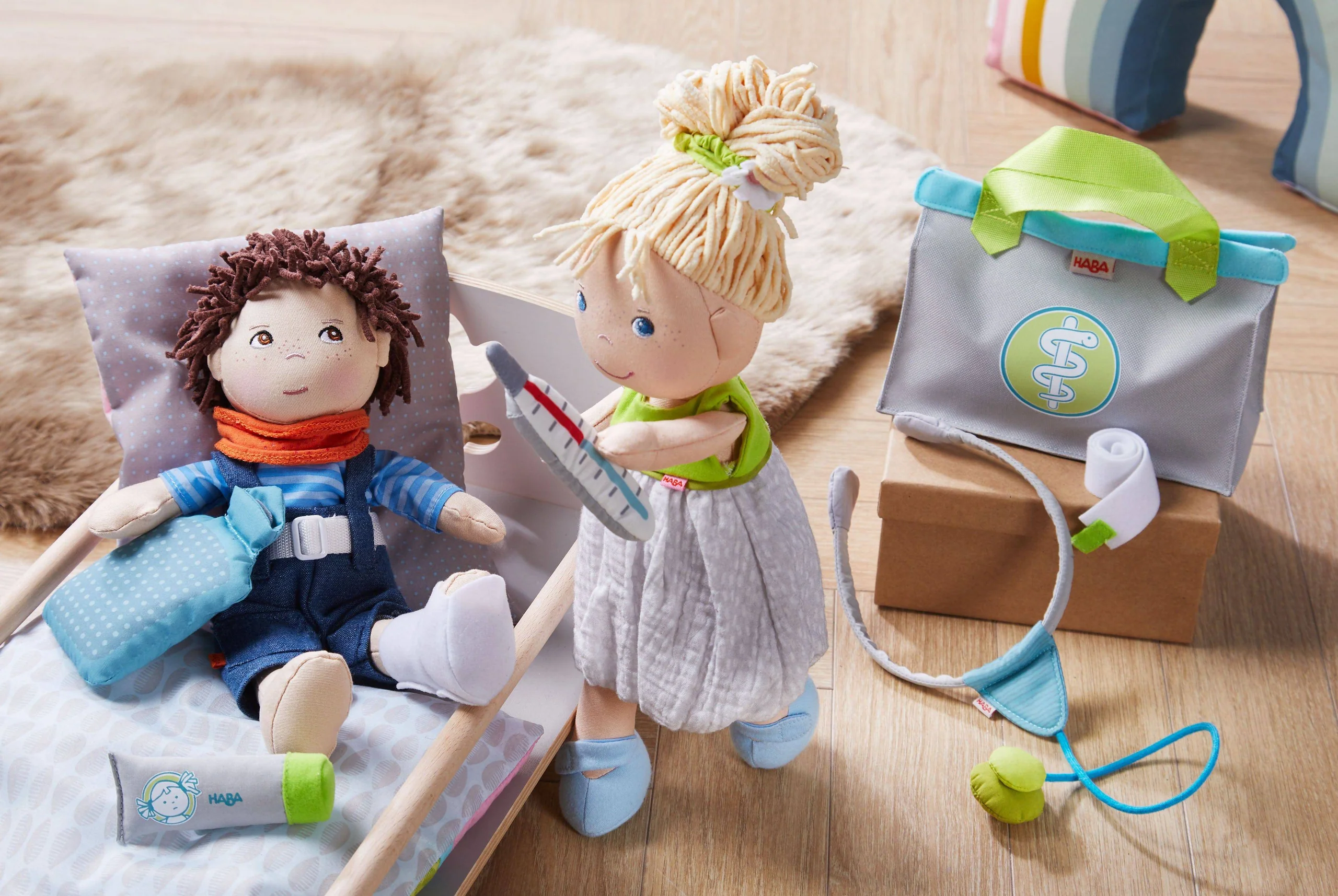 Plush 7-Piece Doctor Kit for Kids with Carry Bag
