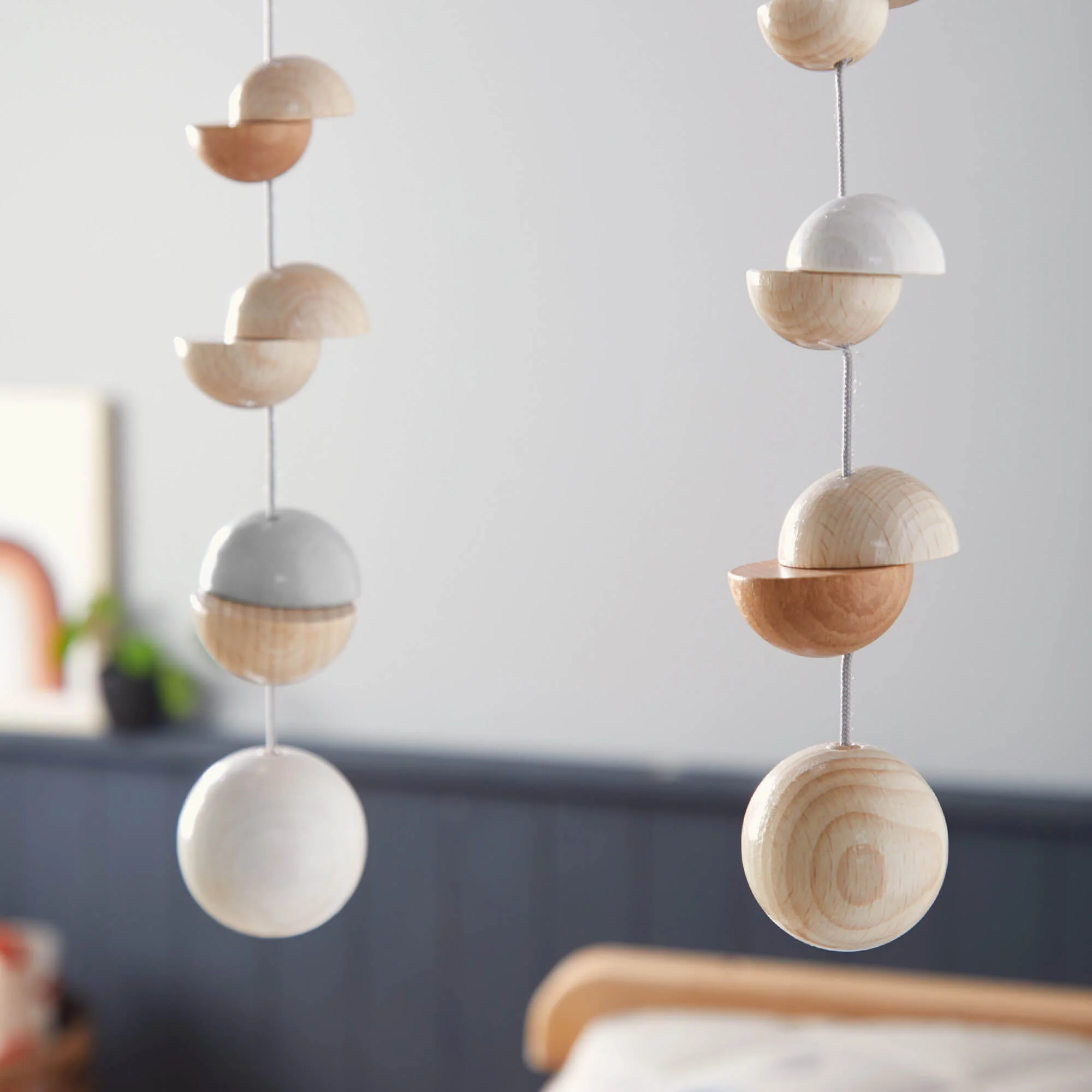 Wooden Mobile Dots Beech Wood Baby Nursery Mobile
