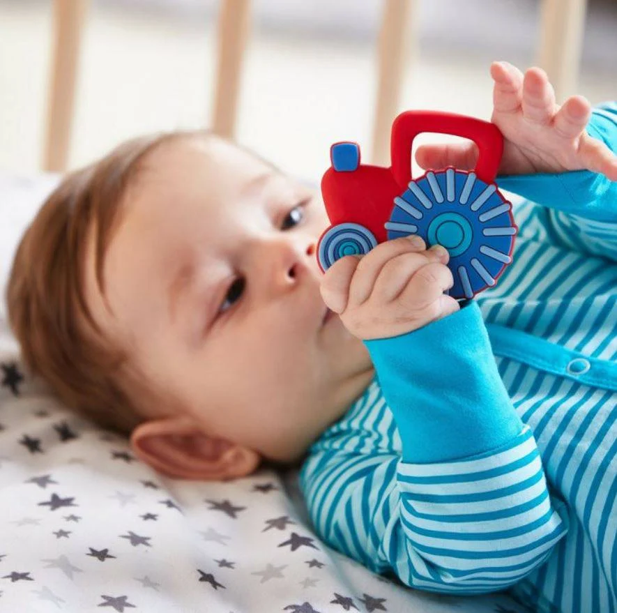 Tractor Silicone Teether for Teething Babies to Grasp