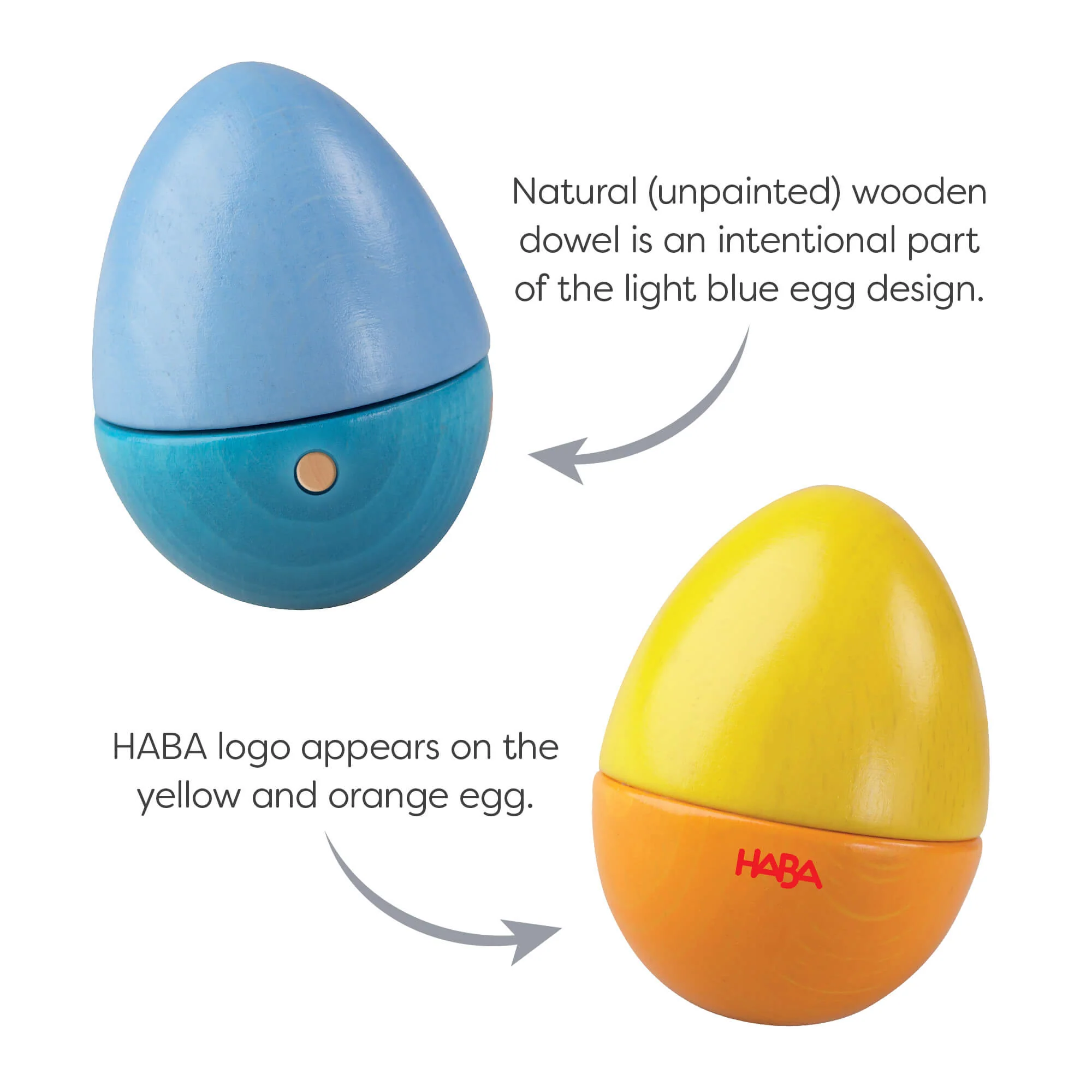 HABA Fun with Sounds Wooden Eggs Sensory Toy Set of Five
