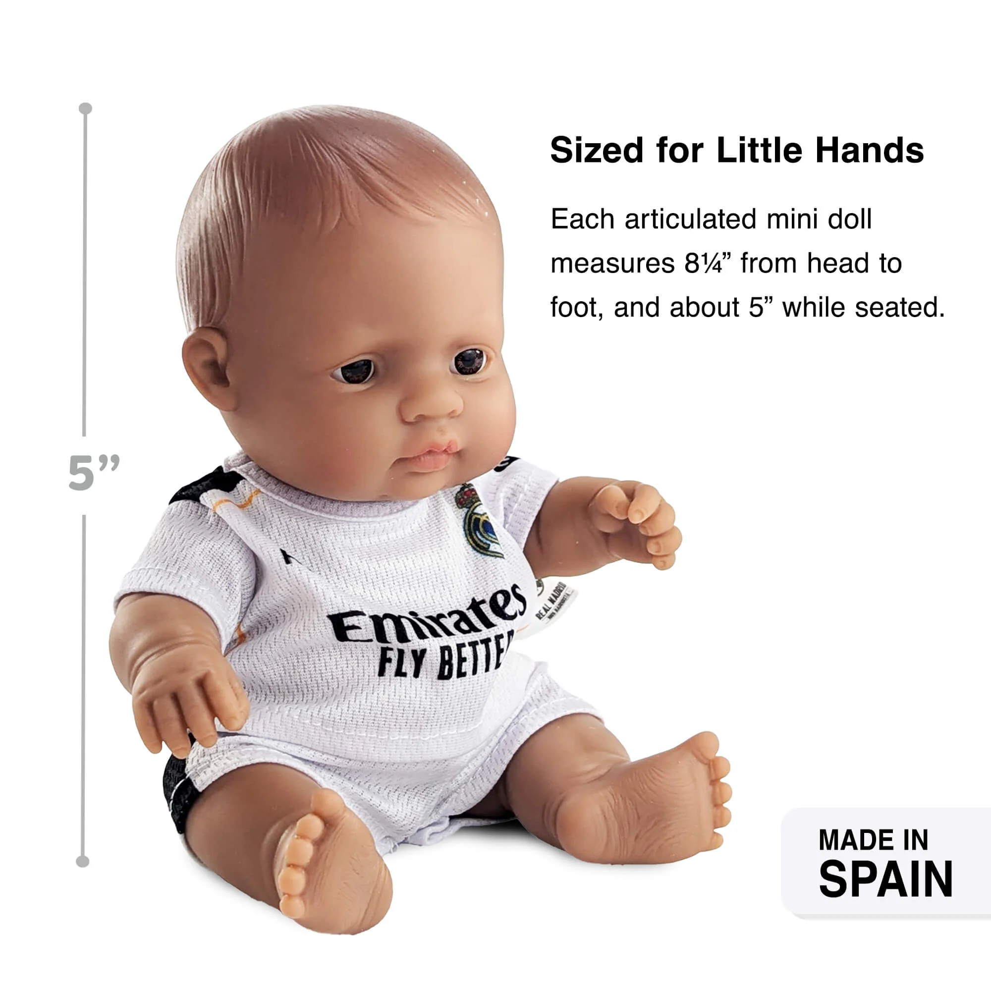 Miniland Real Madrid Hispanic Boy Doll with Vanilla Scent