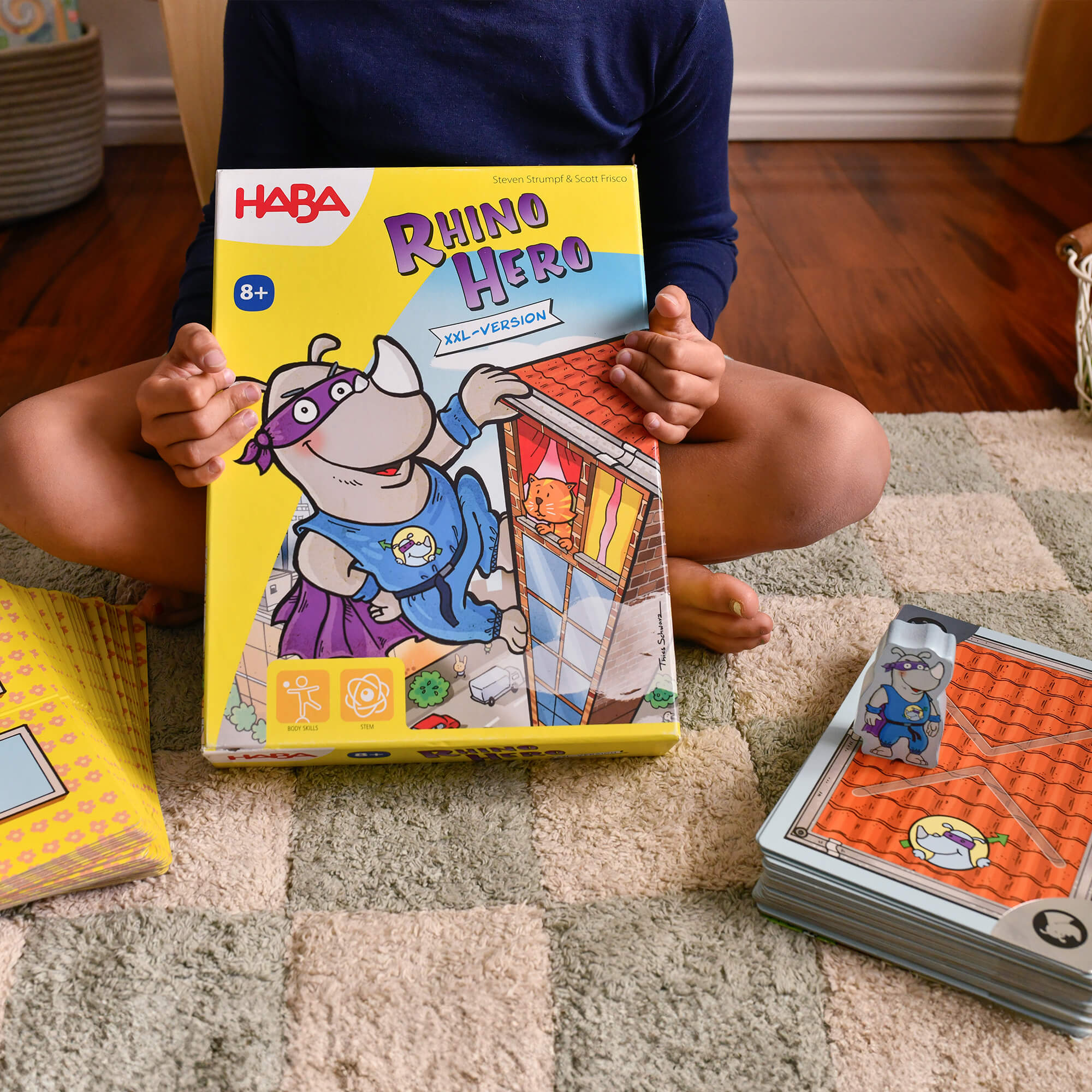 Giant Rhino Hero XXL Stacking Cards Game for Families and Classrooms