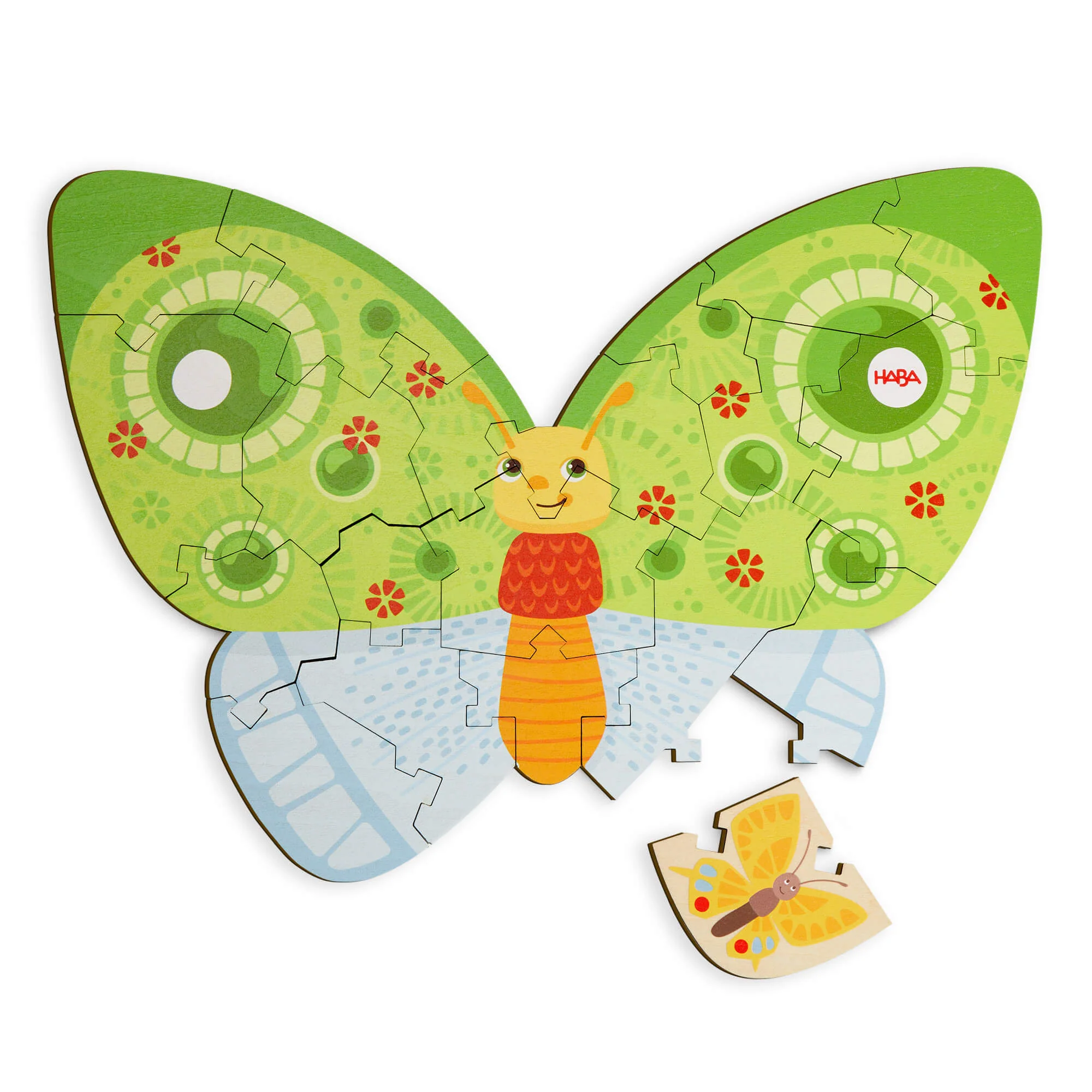 Butterfly 2-in-1 Wooden Puzzle with Double-Sided Pieces