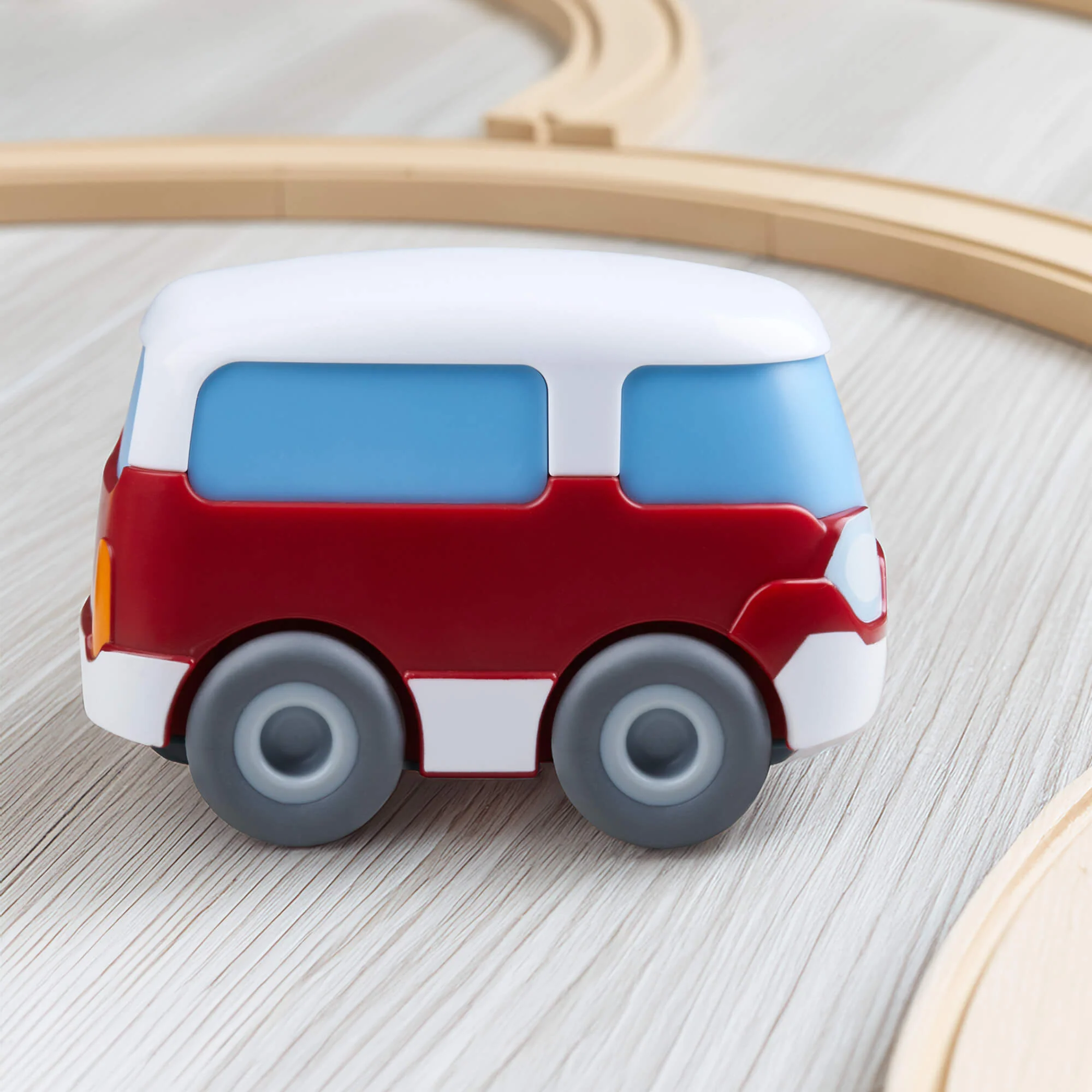 HABA Kullerbü Red Mini Bus with Momentum Motor for Toddlers