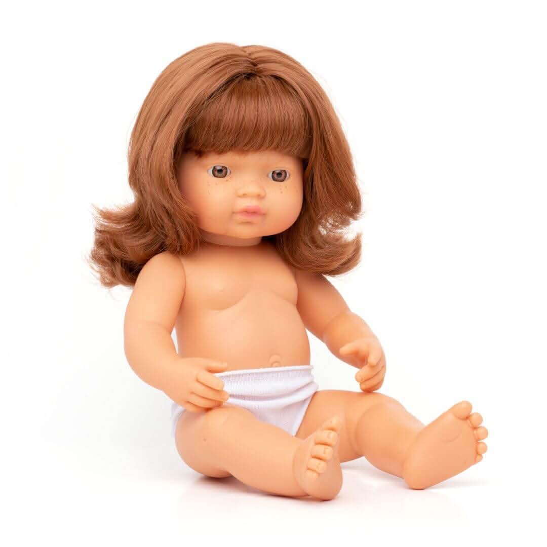 Miniland 仿真女孩娃娃 15 Inch 软乙烯基幼儿娃娃