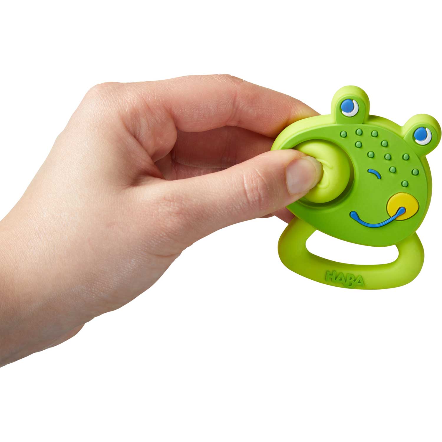 Popping Frog Silicone Teething Toy for Chewing and Grabbing