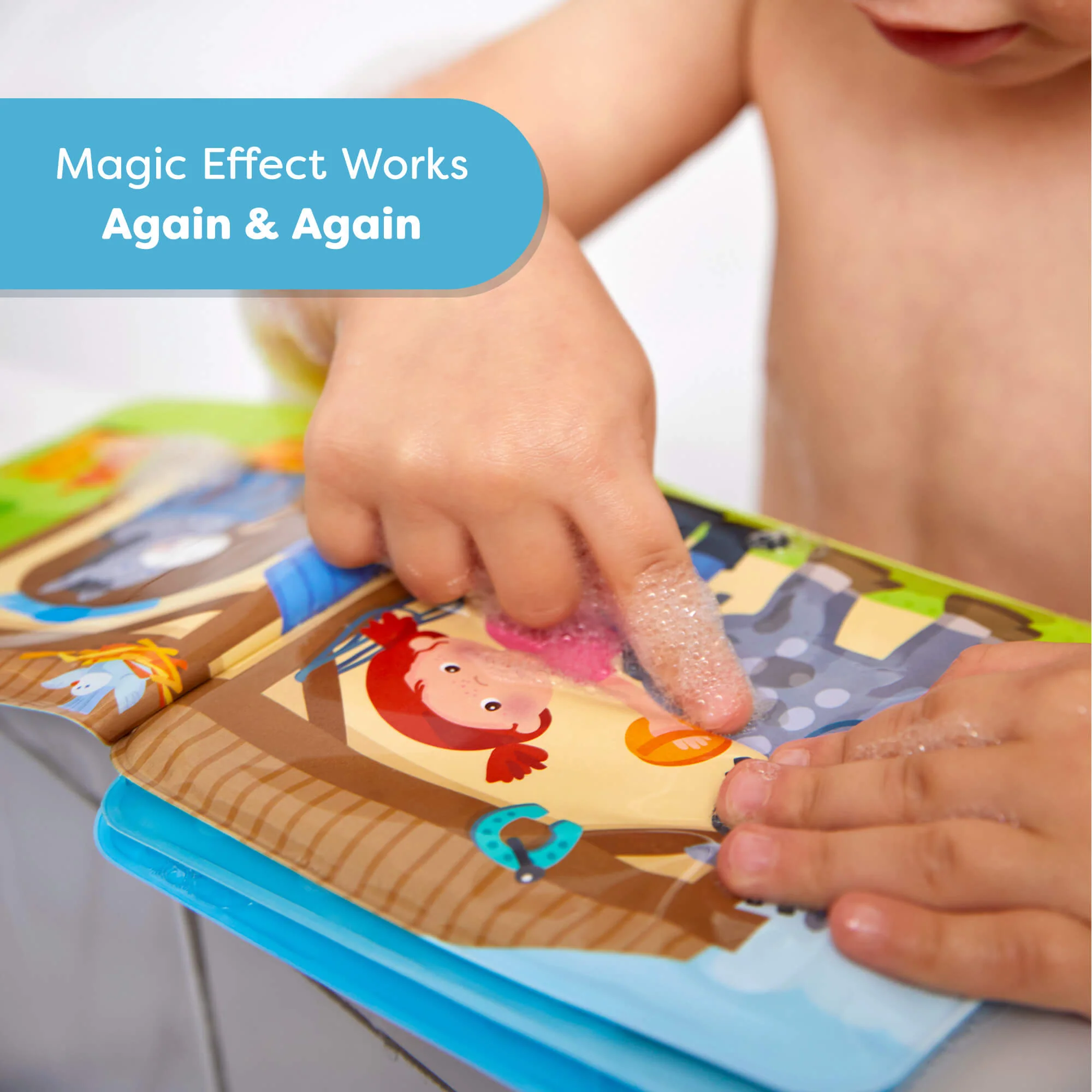 Farm Animal Wash Away Bath Book with Magic Color Change