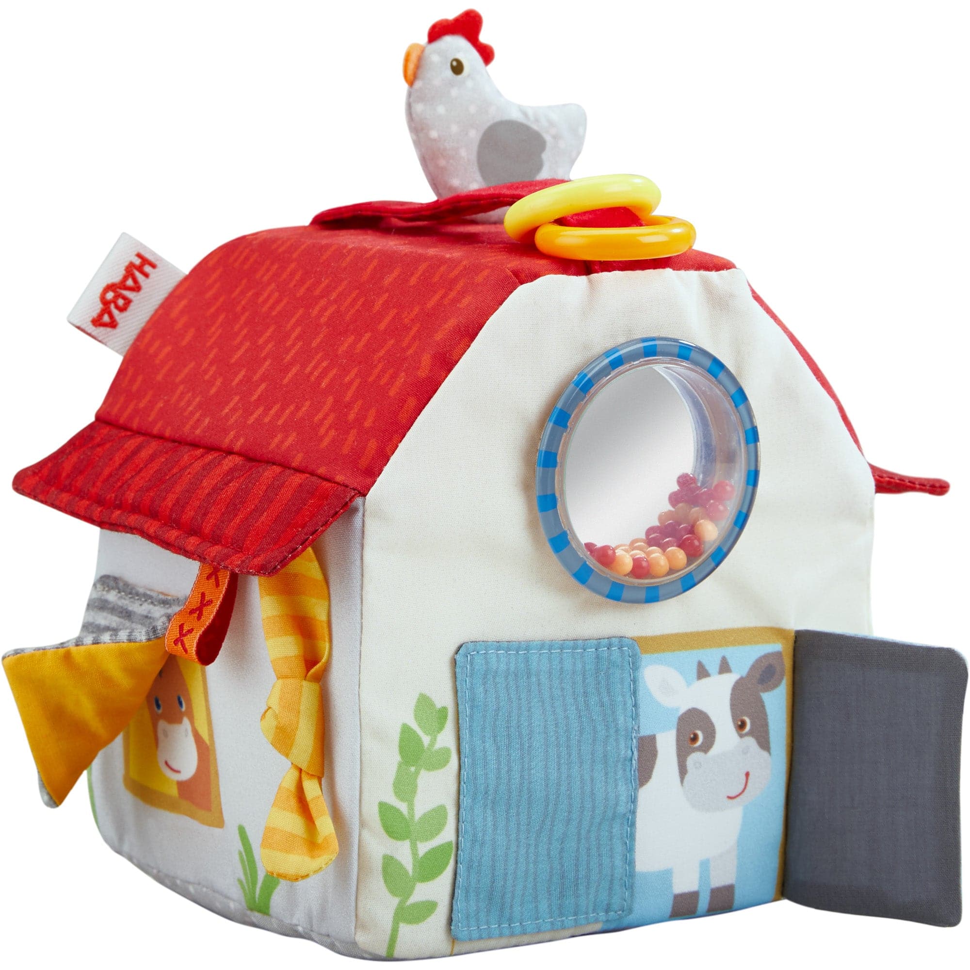 Farmyard Play Cube Baby Toy with Mirror and Rattle Sounds