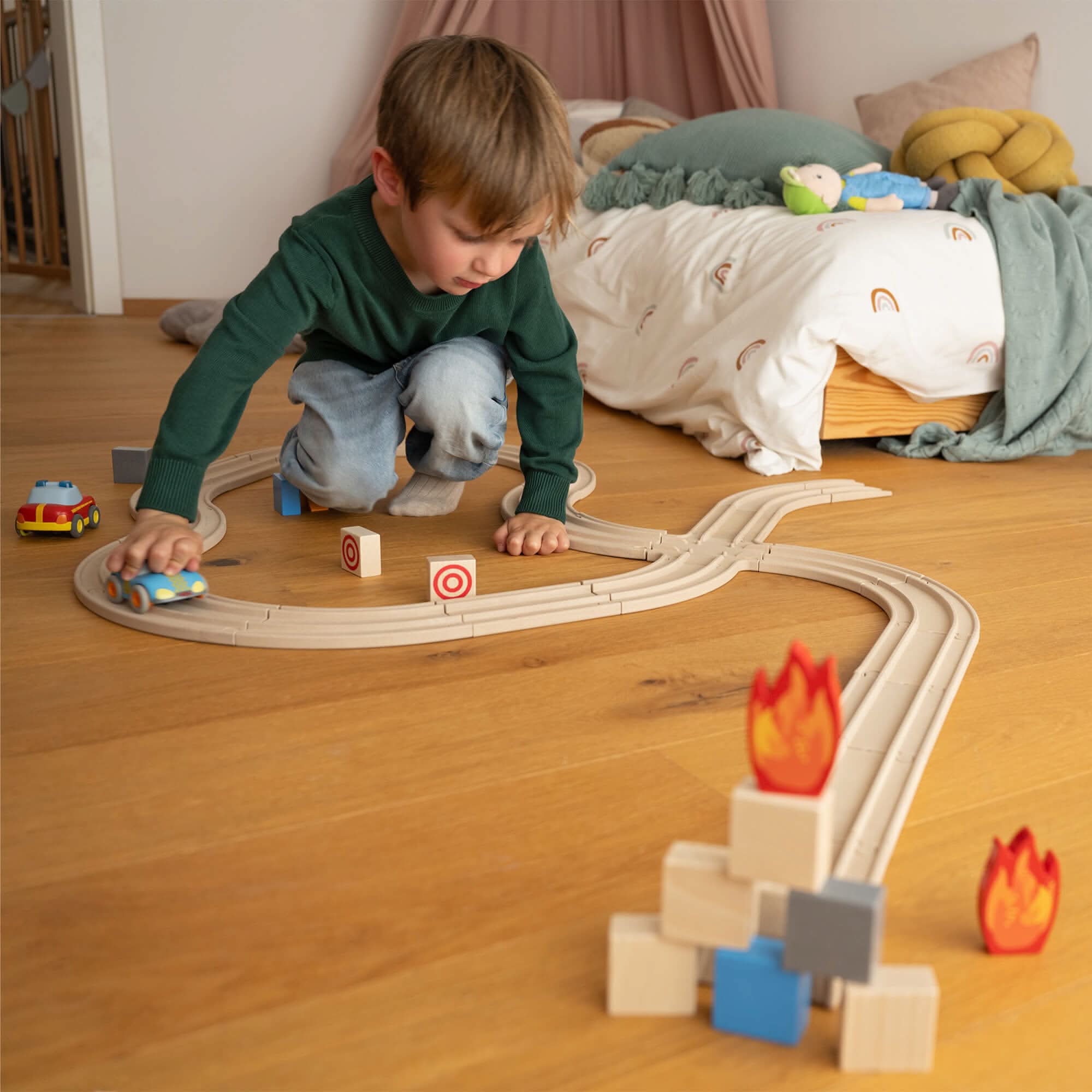 HABA Cars Expansion Set with Curves Straights and Ramps