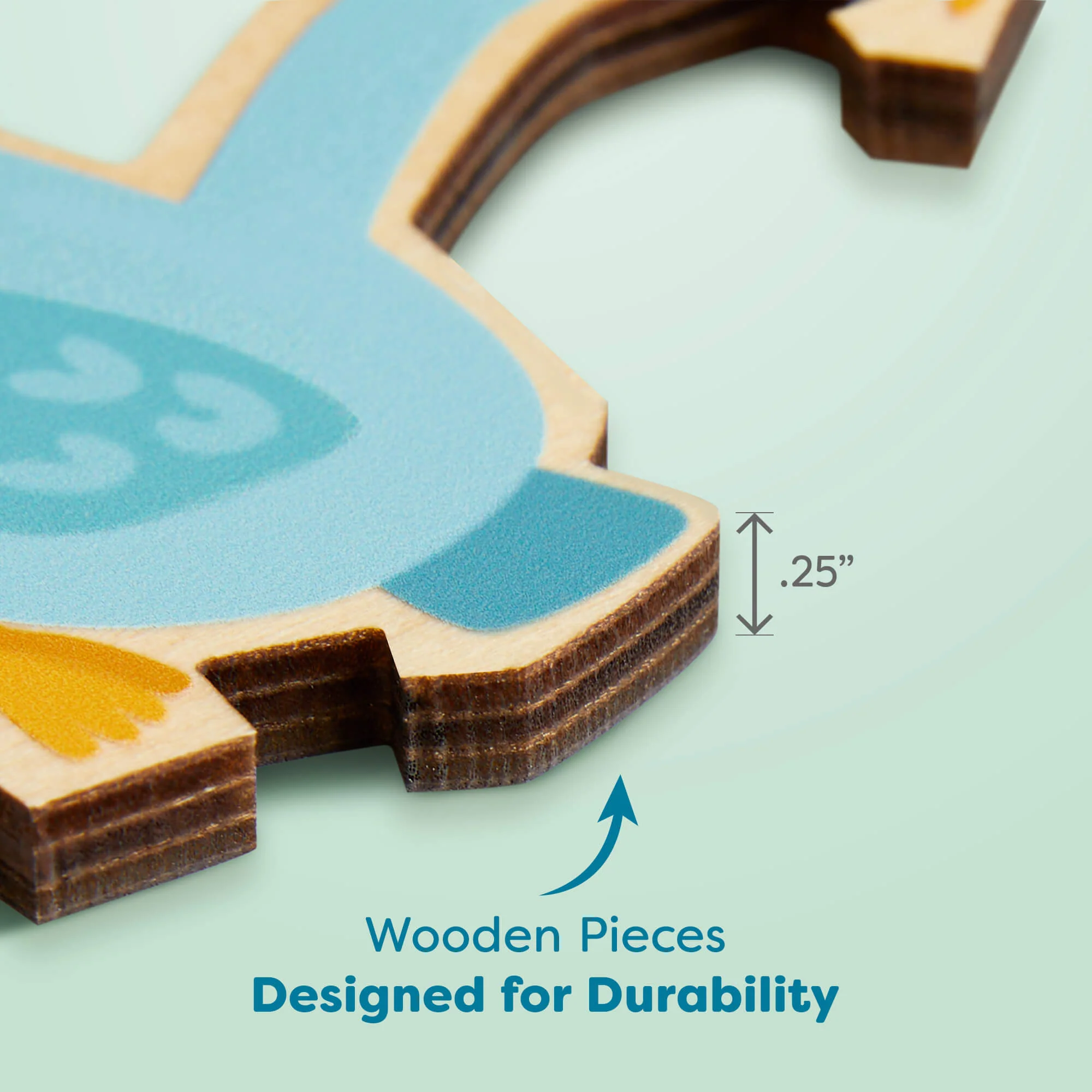 Elephant 2-in-1 Wooden Puzzle with 12 Double-Sided Pieces