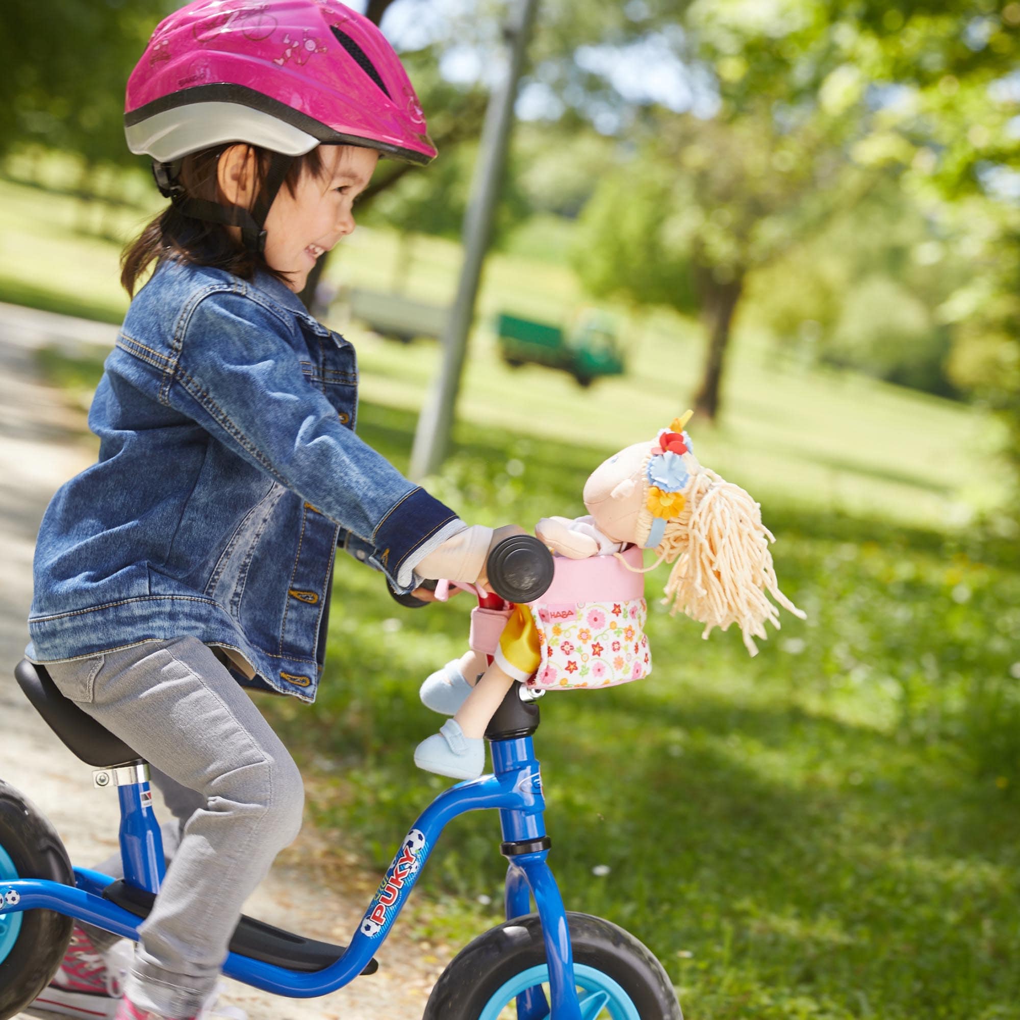 HABA Flower Meadow Doll Bike Seat with Hook and Loop Straps for Dolls