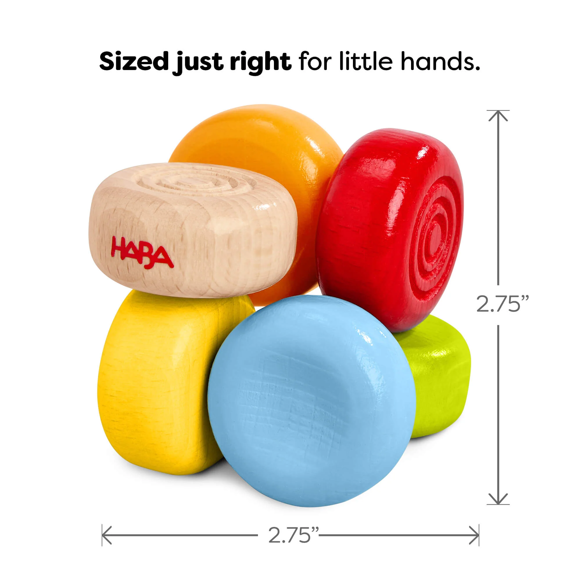 Color Drops Wooden Grasping and Teething Toy for Babies 6 Months and Up