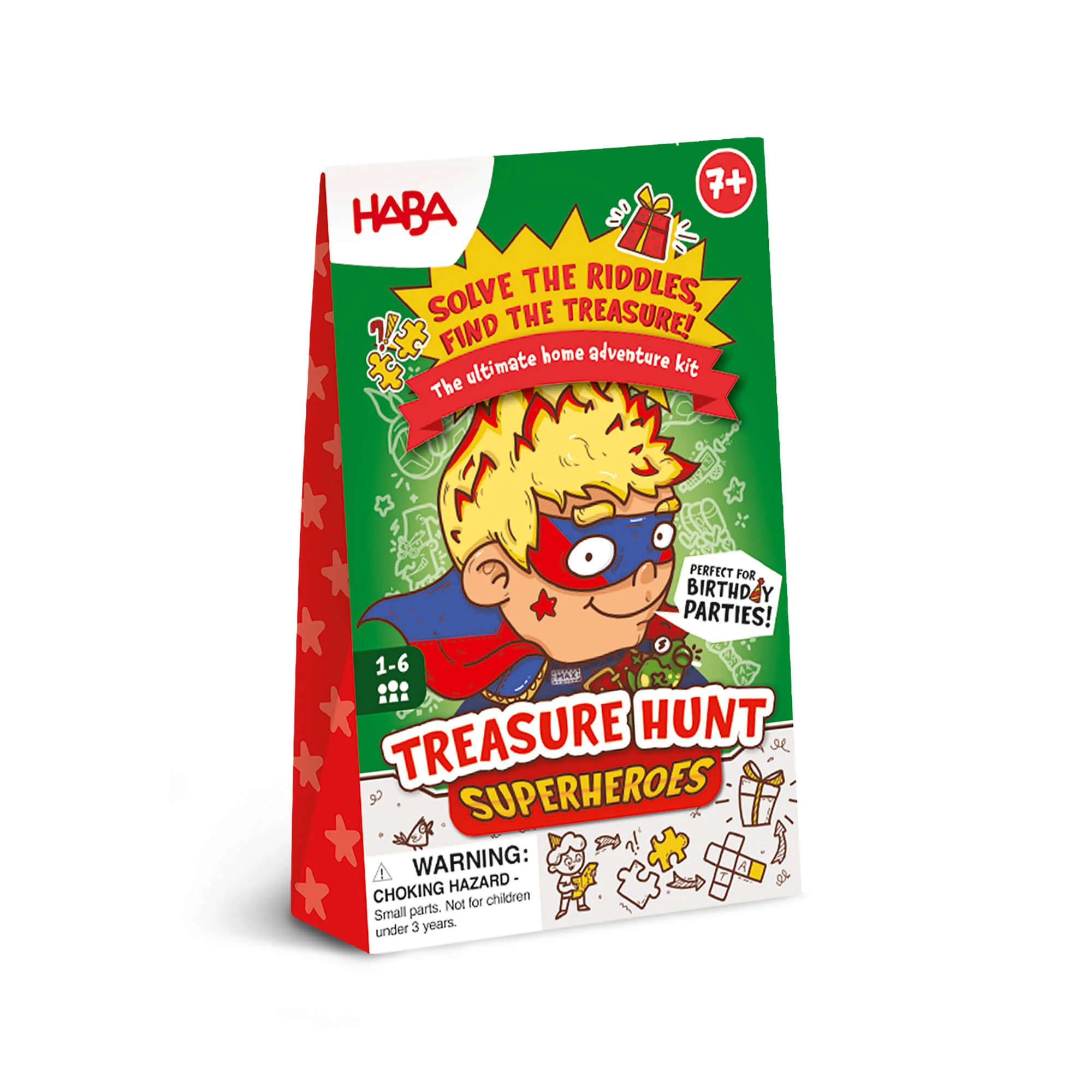 Superheroes Treasure Hunt Party Game with Puzzles and Clue Envelopes