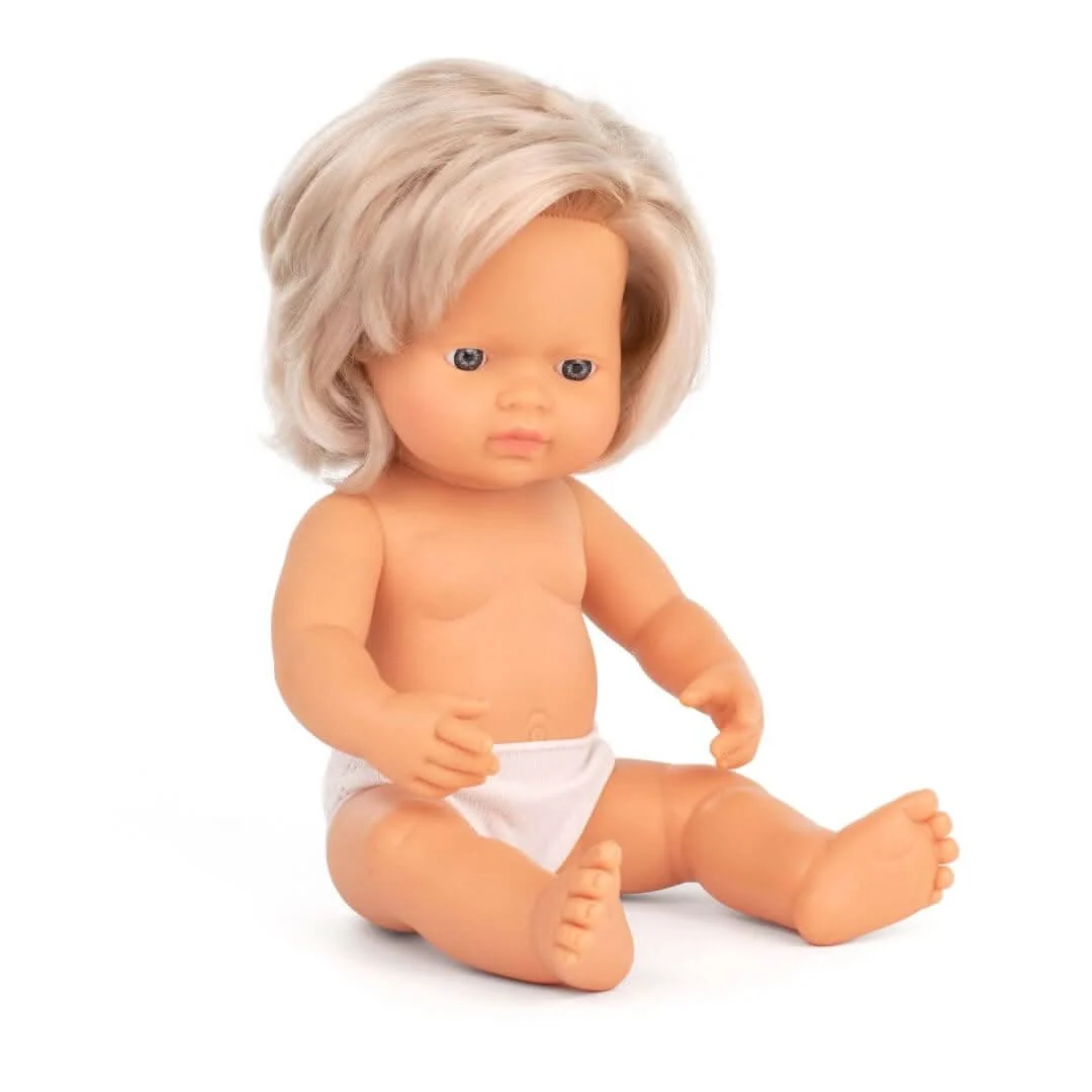 Miniland 仿真女孩娃娃 15 Inch 软乙烯基幼儿娃娃