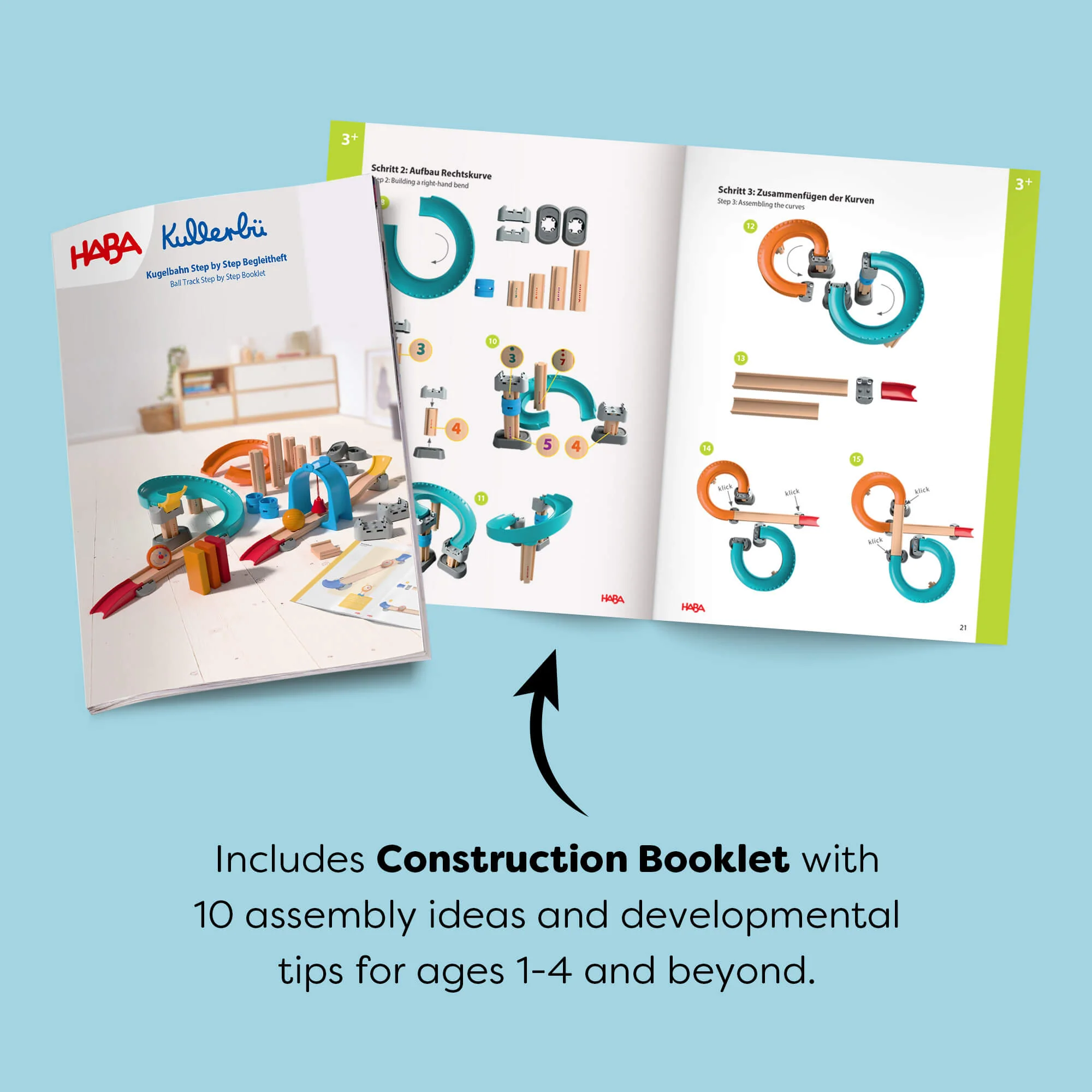 Kullerbu Colorful Curves Build & Grow 39-Piece Ball Track Set